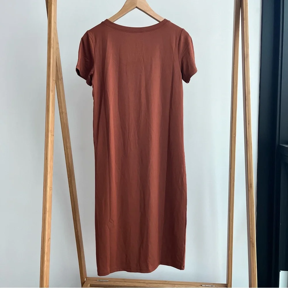 Storq Maternity T-Shirt Dress Cinnamon NWOT - Picture 4 of 4